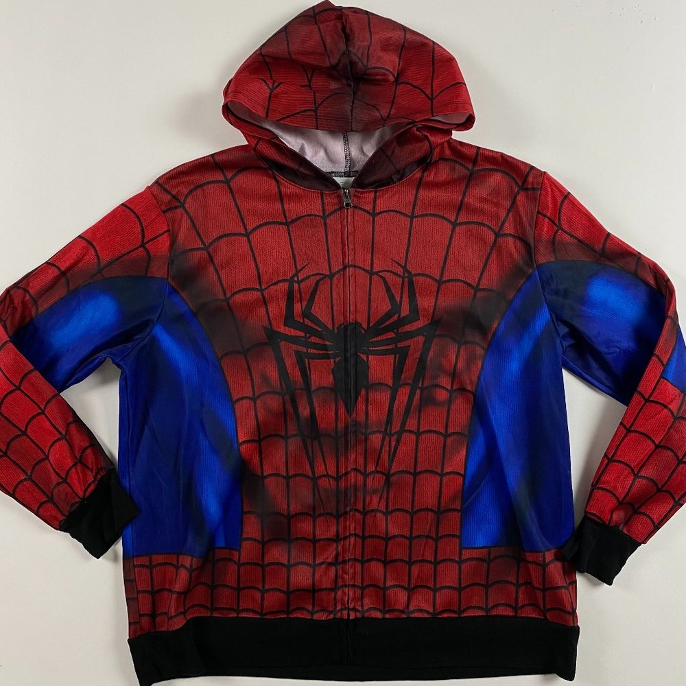 Spider-Man Hoodie Mens XL Full Zip Marvel Comics Spiderman